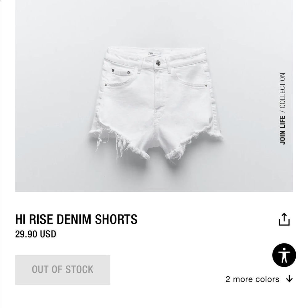 ZARA High Waist Denim Short -SOLDOUT